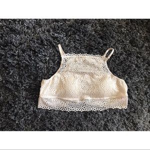 ❗️SOLD❗️Rue 21 Jr. Lace Ivory Halter Top